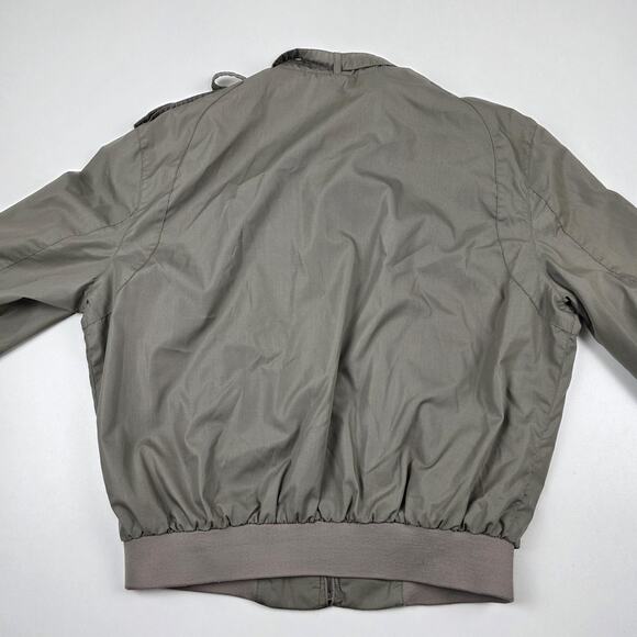 Vintage Members Only Jacket Mens 44 Gray Iconic Racer Bomber Epaulets Zip 80s - Picture 11 of 11